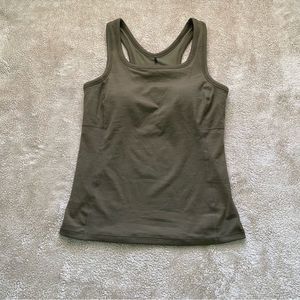 Prana Green Scoop Neck Slimming Becksa Tank Top